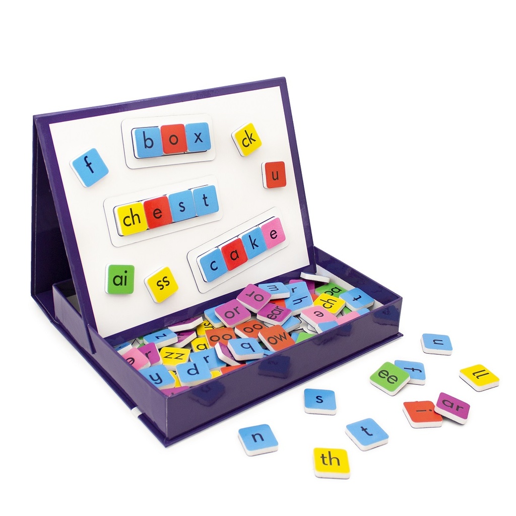 Rainbow Phonics Tiles standing