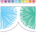 Colorful Poms Scalloped Die-Cut Border Trim, 35 Feet