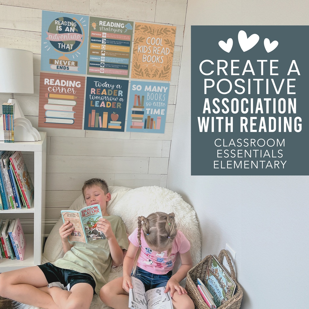 Colorful Pastel Reading Posters For Classroom Library Decor, Set of 6