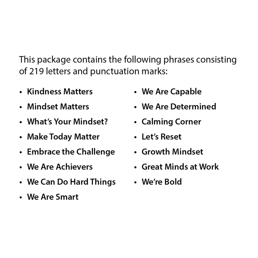 Core Decor Mindset Motivation Punch-Out Phrases