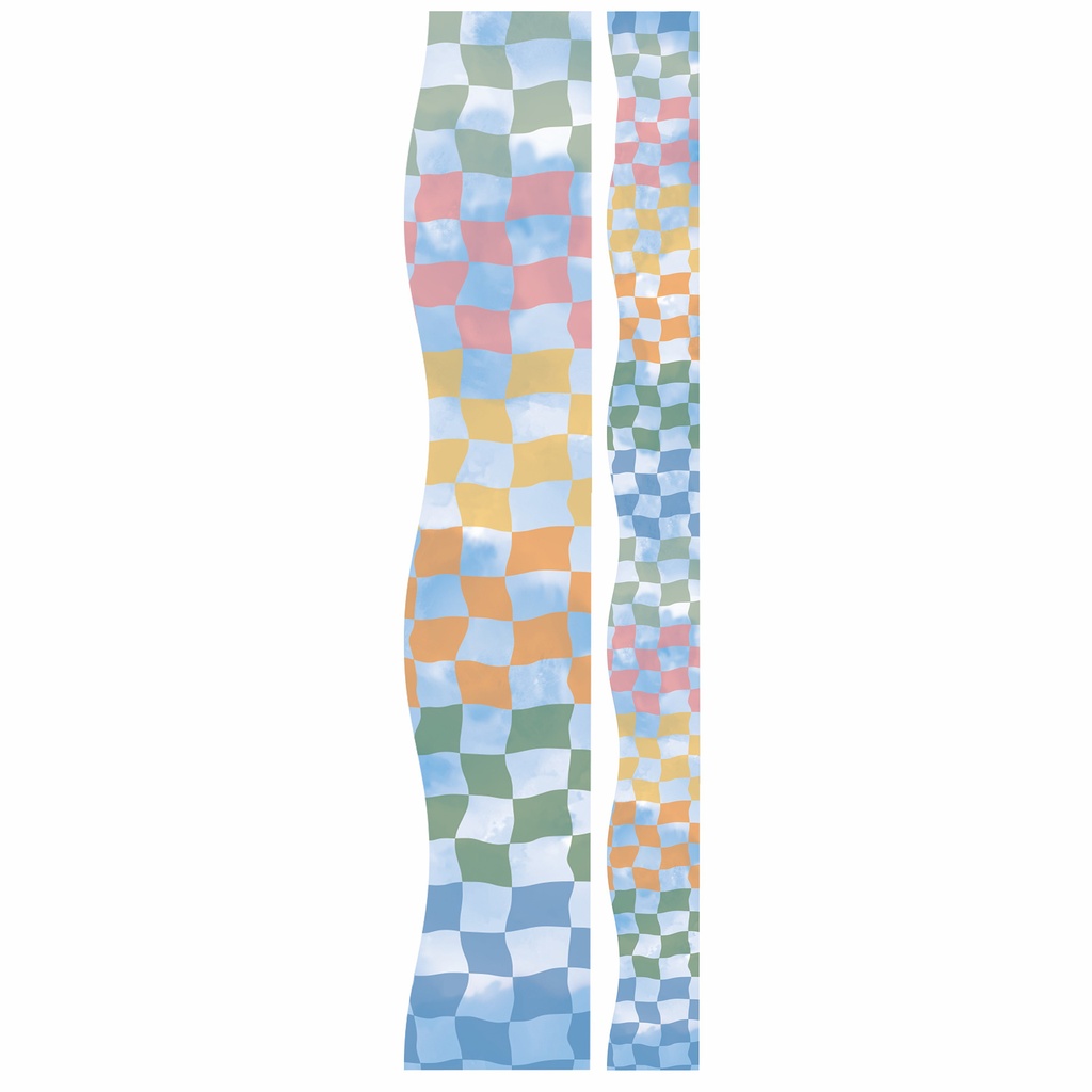 Rainbow Checkered Sky Deco Trim - Extra Wide