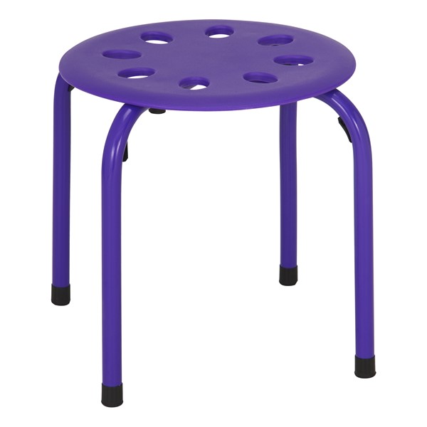 Assorted Color 12" H Plastic Stacking Stools Set of 5 
