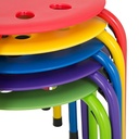Assorted Color 12" H Plastic Stacking Stools Set of 5 