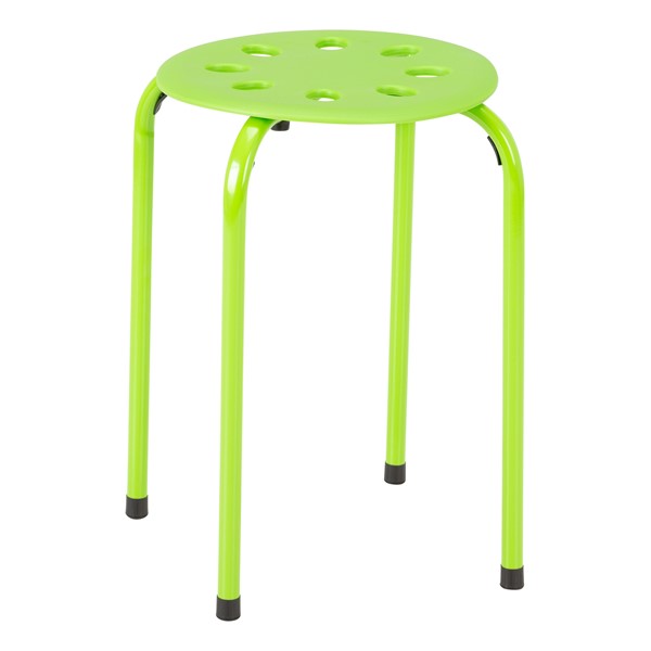 Assorted Color 17 3/4" H Plastic Stacking Stools Set of 5 