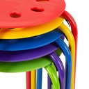 Assorted Color 17 3/4" H Plastic Stacking Stools Set of 5 