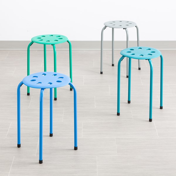 Contemporary Color 17 3/4" H Plastic Stacking Stools Set of 4