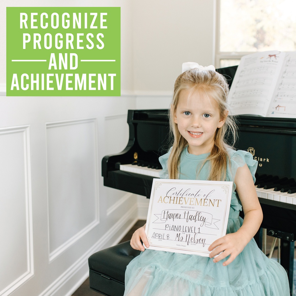 Elegant Gold Award Certificates of Achievement for Students, Set of 25