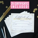 Elegant Gold Award Certificates of Achievement for Students, Set of 25