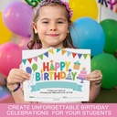 Colorful Happy Birthday Certificates For Students, Set of 25