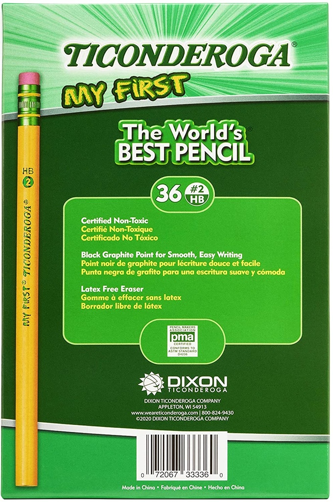 36ct My First Ticonderoga Pencil W/Eraser Pack