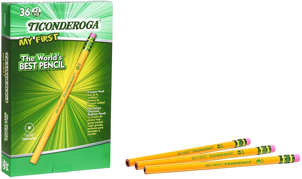 36ct My First Ticonderoga Pencil W/Eraser Pack