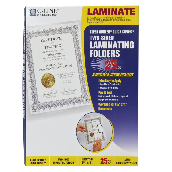 25ct Heavyweight Cleer Adheer Laminating Pockets