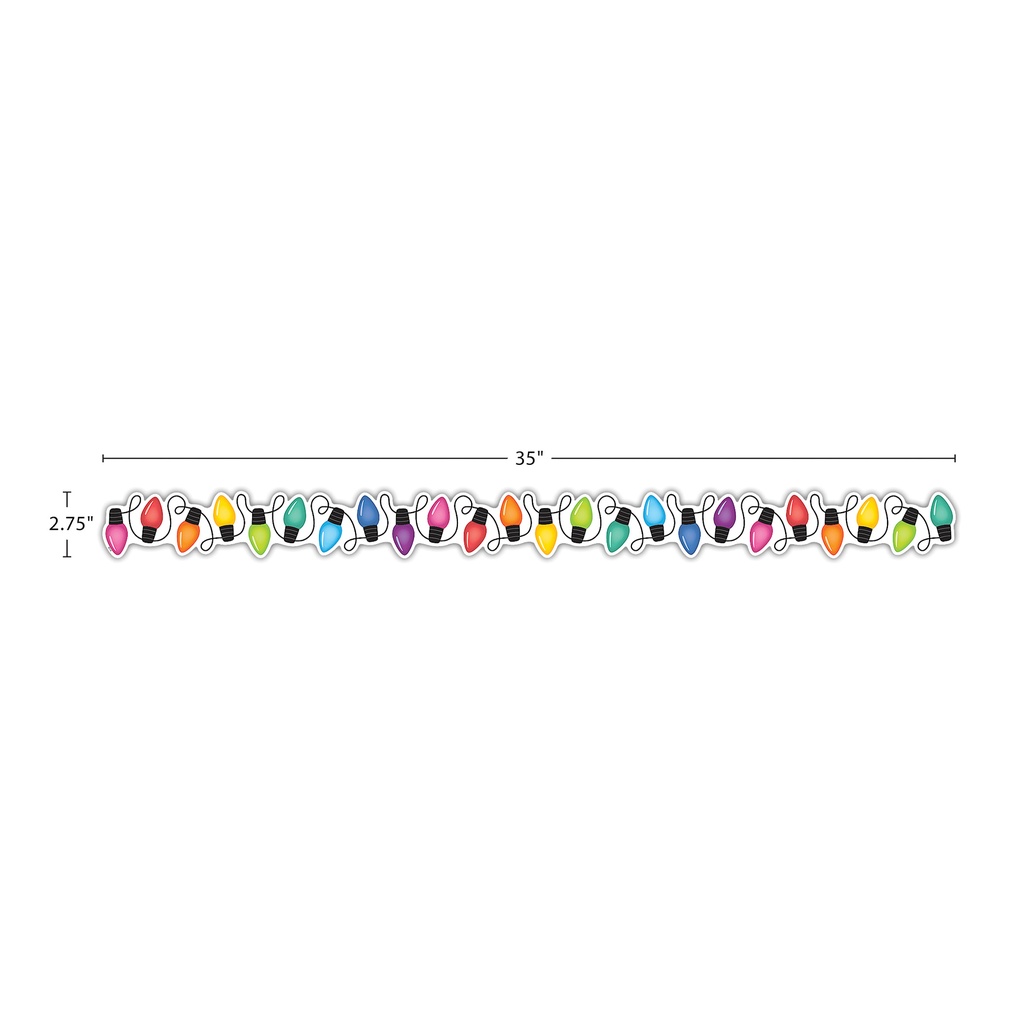 Colorful Holiday Lights Die-Cut Border Trim
