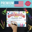 Colorful Crayons Award Certificates of Achievement for Students, Set of 25