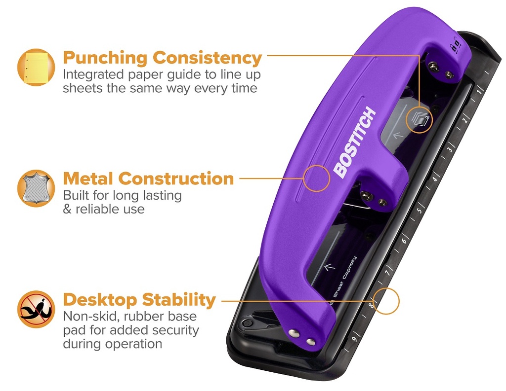 Bostitch Purple EZ Squeeze™3-Hole Punch