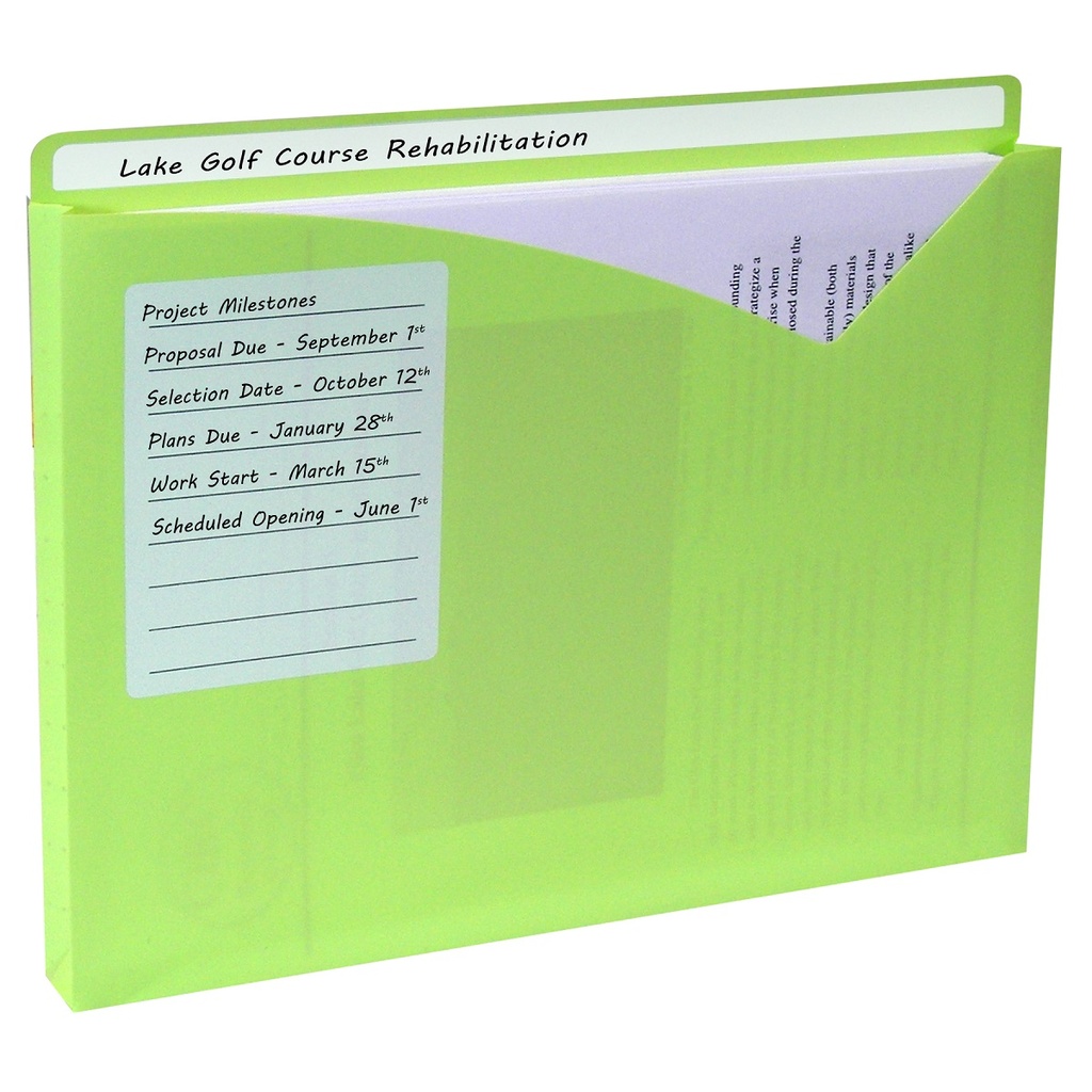 25ct Write-On Letter Size Poly File Jackets