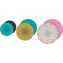 Confetti Hanging Paper Fans 9ct
