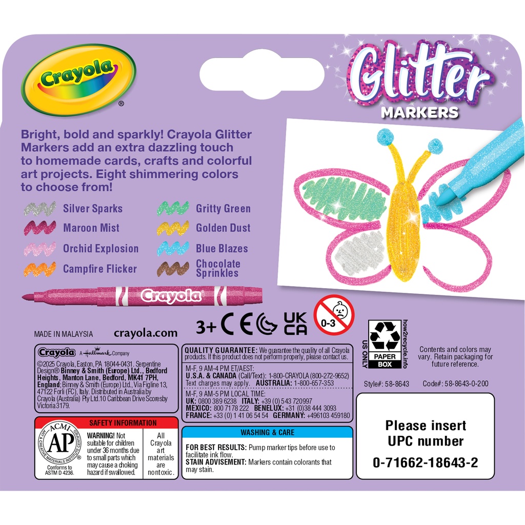 Crayola Glitter Markers 8ct 