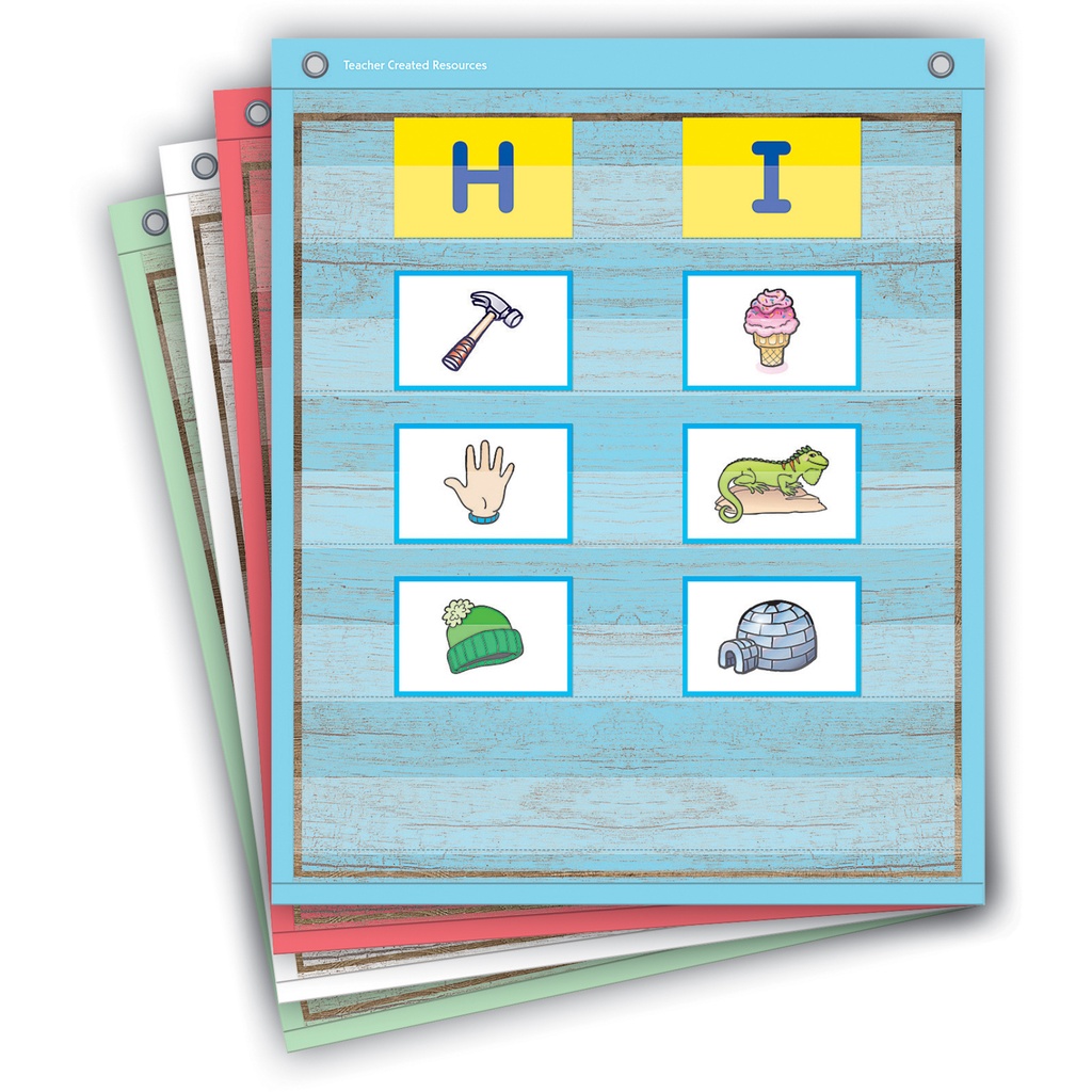 Painted Wood Design Magnetic Mini Pocket Charts