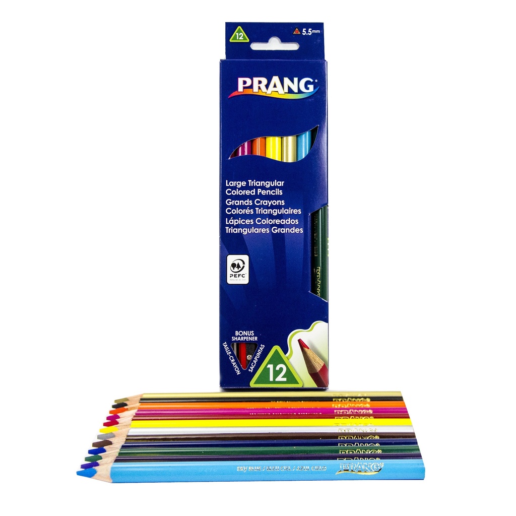 Triangular Colored Pencils With Sharpener 2 Packs of 12 Colors