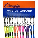 Assorted Neon Colors Heavy Duty Nylon Lanyards Pack of 6