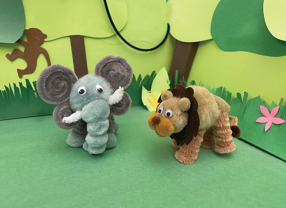 Pom Pon Elephant Lion 2ct Activity Kit 