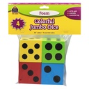 2 1/2" Foam Colorful Jumbo Dice Pack of 4