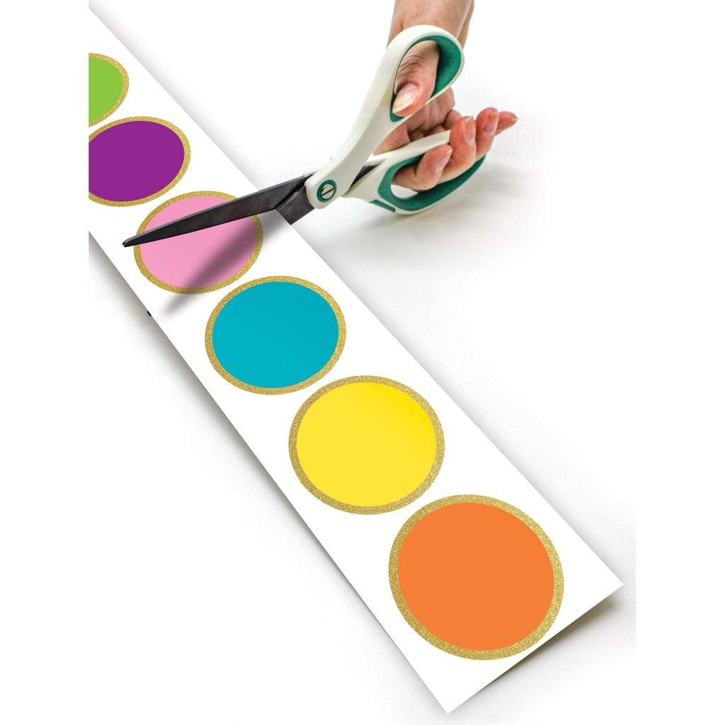 Confetti Colorful Circles Straight Rolled Border Trim