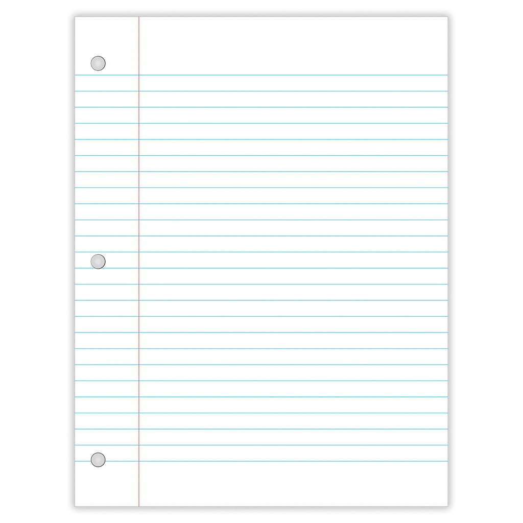 Wide Ruled 8" x 10-1/2" Filler Paper 100 Sheets