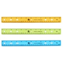 Translucent Assorted Plastic 12" Rulers Pack of 36
