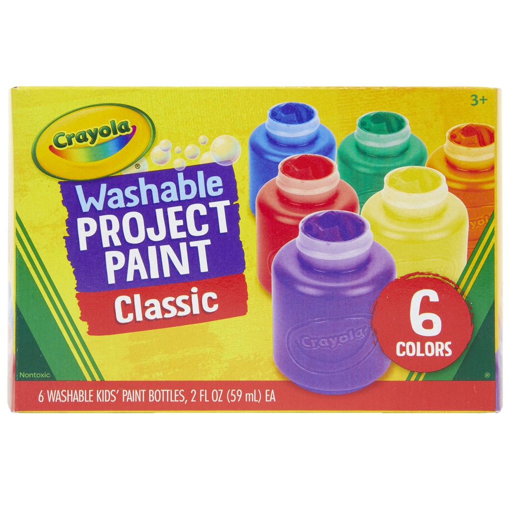 Classic Colors 2 Ounce Bottles Washable Project Paint 6 Count