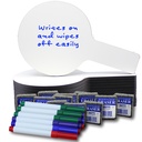 Mini Dry Erase Answer Paddles with Colored Pens and Erasers Class Pack of 12
