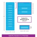 Aqua Polka Dots 10 Pocket File Storage Pocket Chart