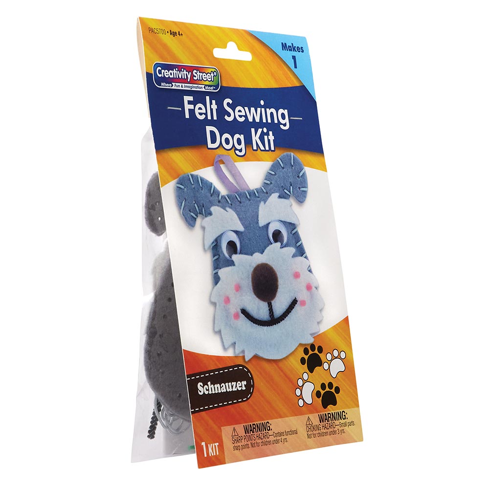 Schnauzer Dog Felt Sewing Activity Kit  