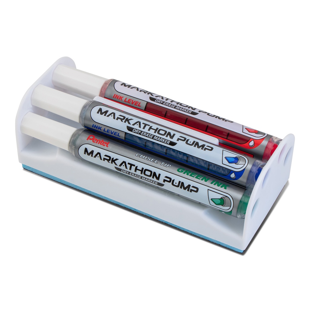 Assorted Chisel Tip Markathon Pump Dry Erase Marker 4-Pack with Eraser