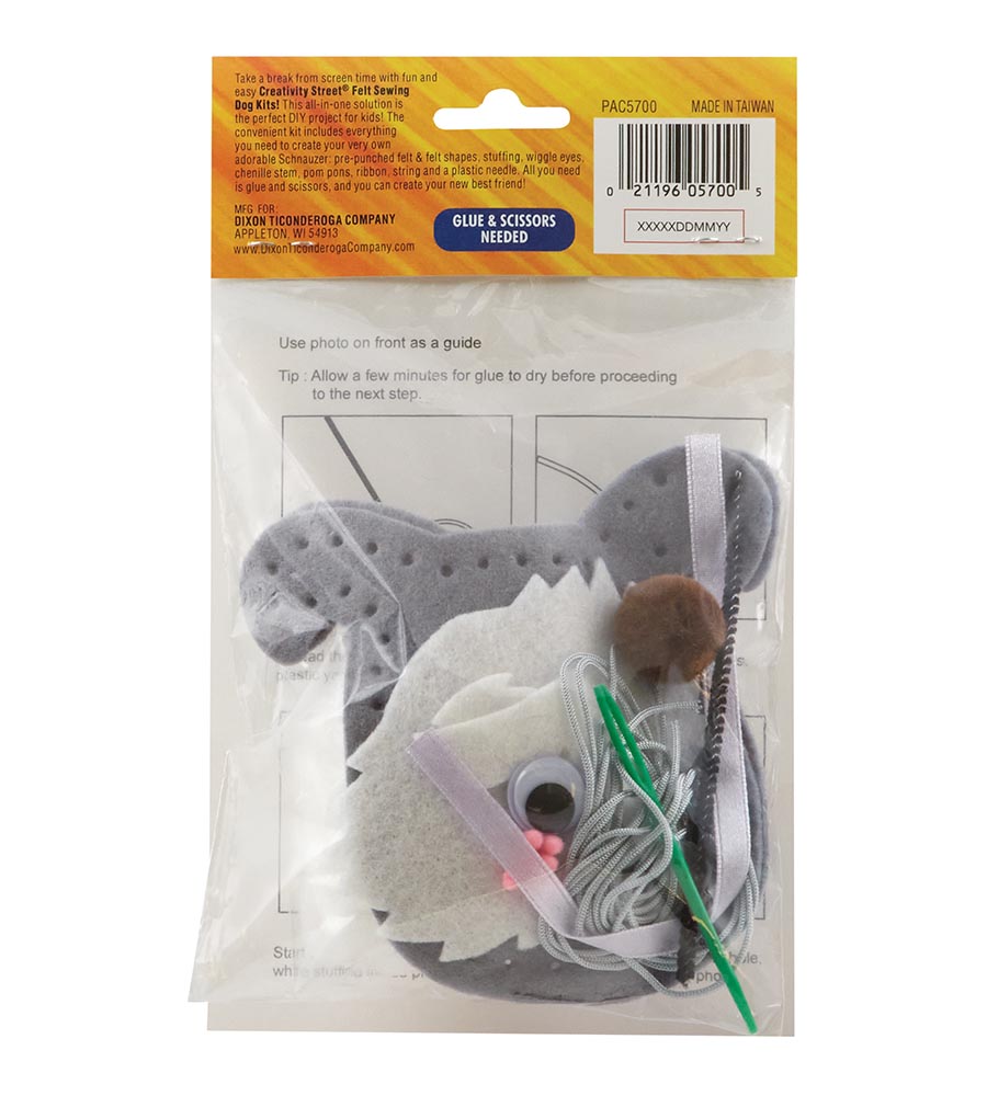 Schnauzer Dog Felt Sewing Activity Kit  