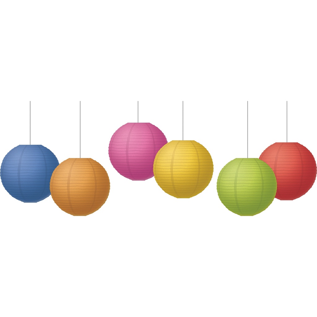 Colorful 8" Hanging Paper Lanterns 18ct