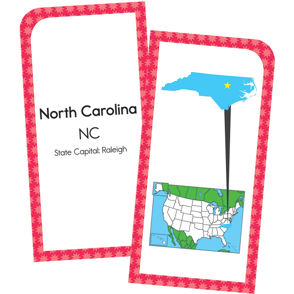 U.S. States & Capitals Flash Cards Grade 3-5