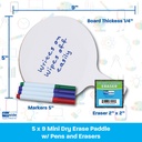 Mini Dry Erase Answer Paddles with Colored Pens and Erasers Class Pack of 12