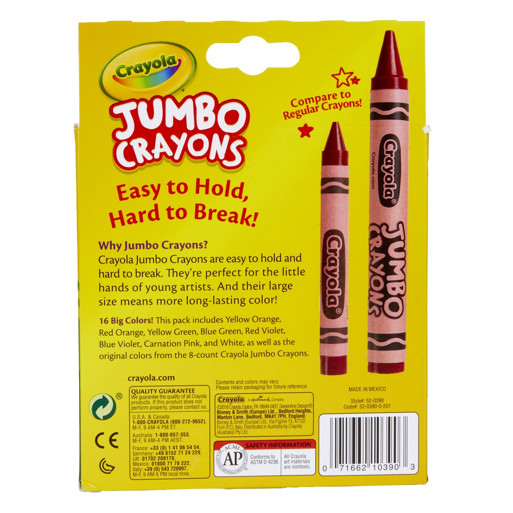 Jumbo Crayons 16 Colors