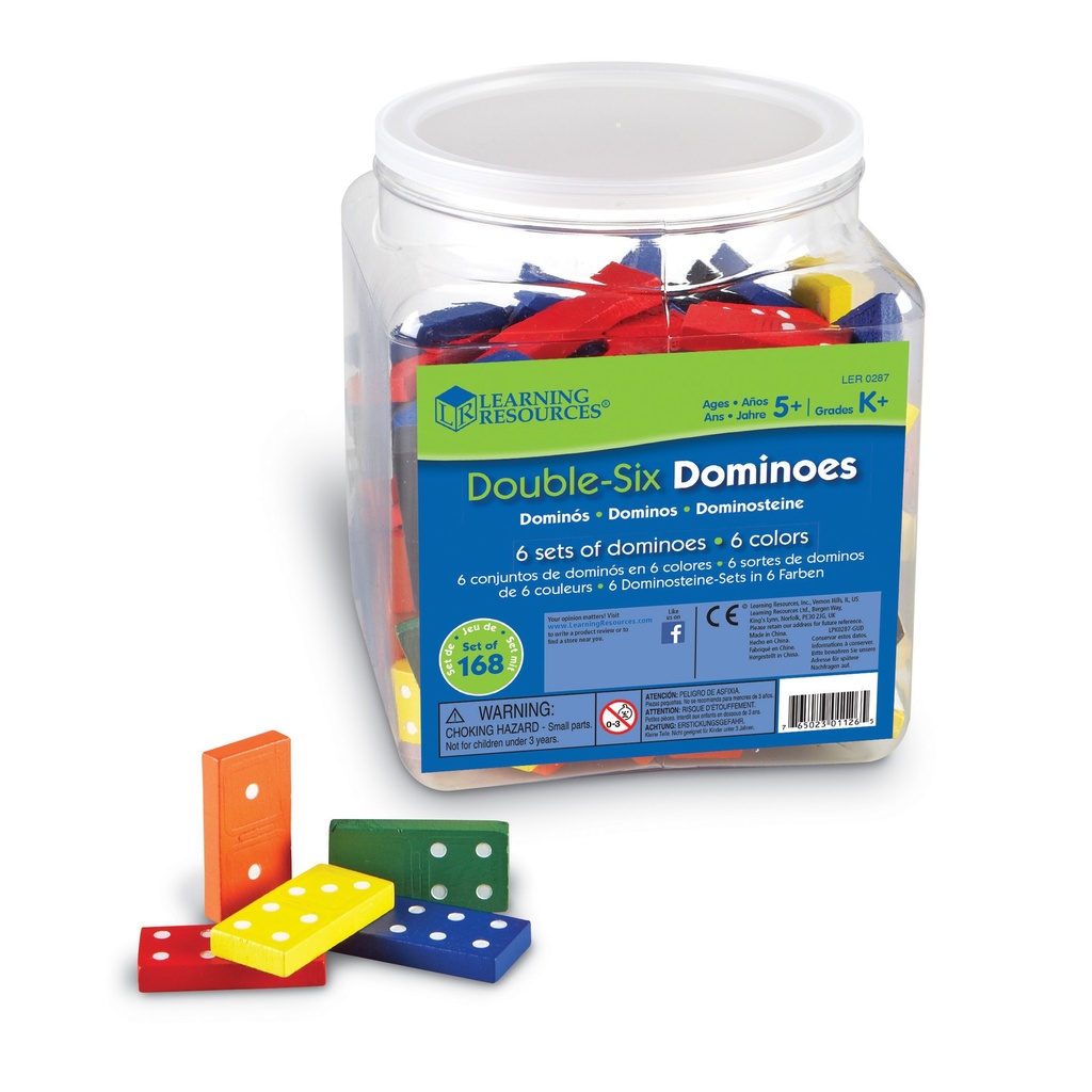 Double-Six Colored Dominoes in a Bucket Set of 168