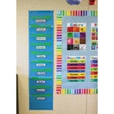 Aqua Polka Dots 10 Pocket File Storage Pocket Chart