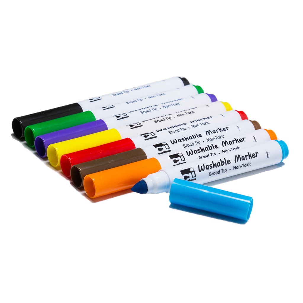 Washable Assorted Markers Broad Tip Pack of 8