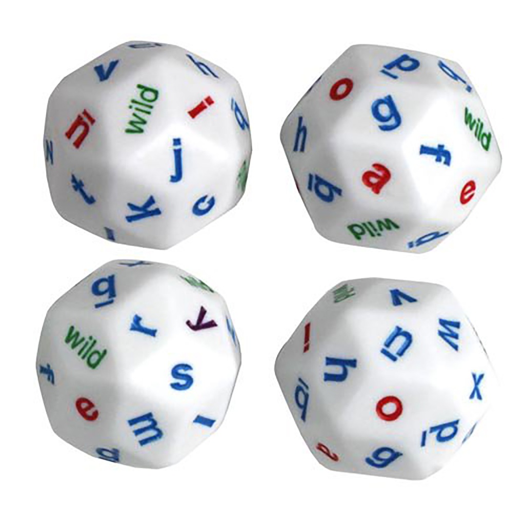 30-Sided Lowercase Alphabet Dice Set of 4