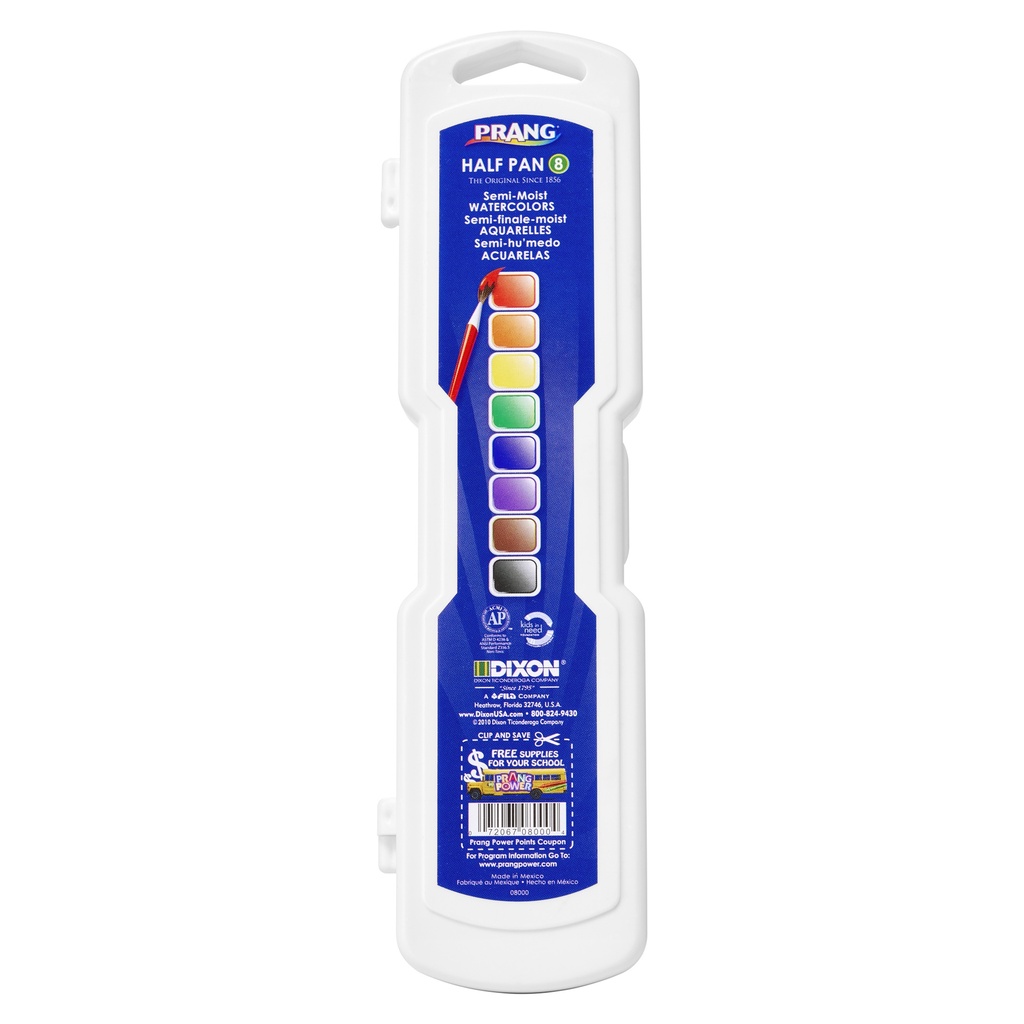 Professional 8-Color Half Pan Watercolor Sest with Brushes 3ct