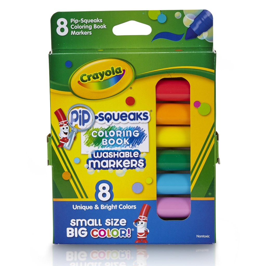 Pip Squeaks Washable Coloring Book Markers Pack of 8