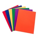 Assorted Primary Colors 2-Pocket Laminated Paper Folder with 3-Hole Punch Pack of 50