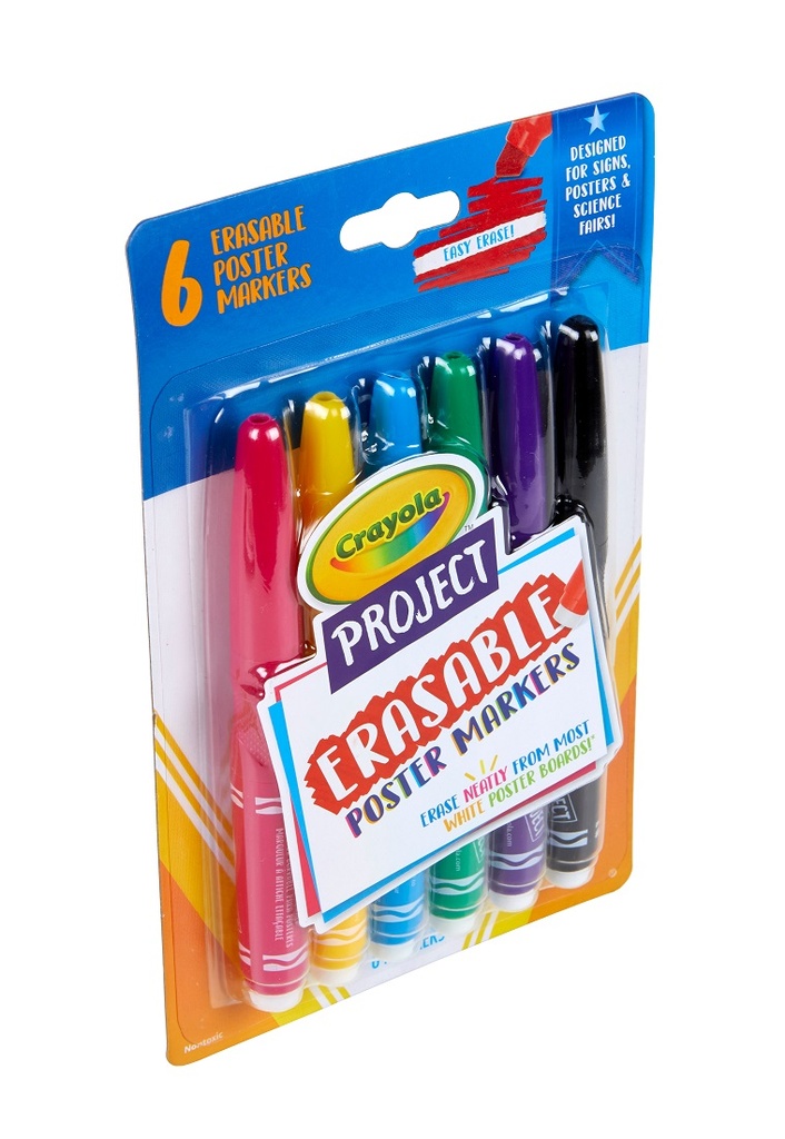 6ct Crayola Project XL Erasable Poster Markers
