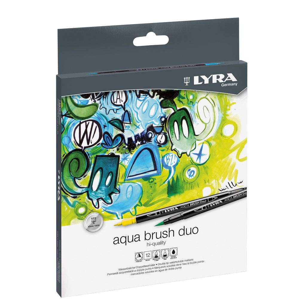 Aqua Brush Duo Art Markers 12 Colors