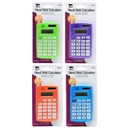 8 Digit Hand Held Assorted Calculators  Pack of 12